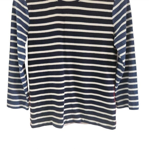 J Crew Mixed Stripe Blue Red 3/4 Sleeve Zipper Back Size Small Womens - Picture 3 of 6